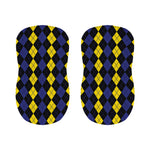 Yellow Black And Blue Argyle Print Bar Stool Covers
