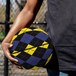 Yellow Black And Blue Argyle Print Basketball