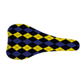 Yellow Black And Blue Argyle Print Bicycle Seat Cover