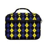 Yellow Black And Blue Argyle Print Briefcase Bible Bag