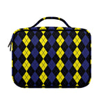 Yellow Black And Blue Argyle Print Briefcase Bible Bag