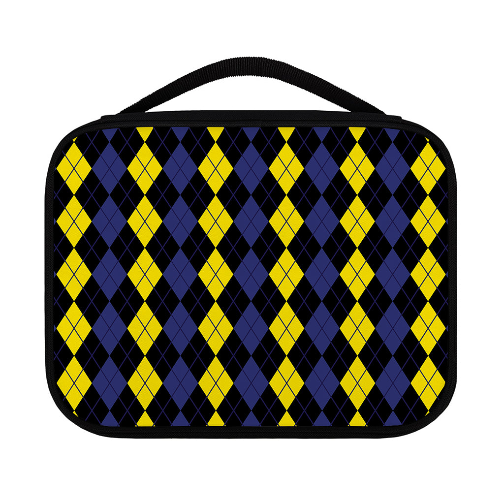 Yellow Black And Blue Argyle Print Classic Bible Case