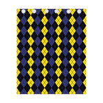 Yellow Black And Blue Argyle Print Curtain