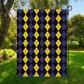 Yellow Black And Blue Argyle Print Garden Flag