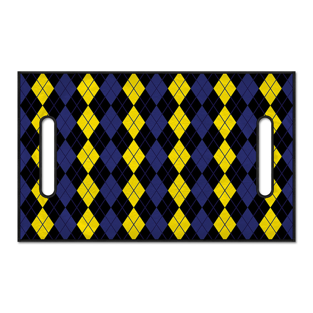 Yellow Black And Blue Argyle Print Golf Cart Seat Cover
