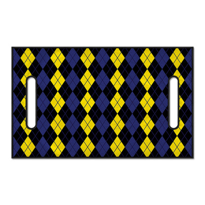 Yellow Black And Blue Argyle Print Golf Cart Seat Cover