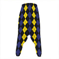 Yellow Black And Blue Argyle Print Hammer Pants