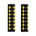 Yellow Black And Blue Argyle Print Handle Covers