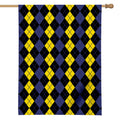 Yellow Black And Blue Argyle Print House Flag