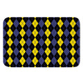 Yellow Black And Blue Argyle Print Indoor Door Mat