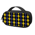 Yellow Black And Blue Argyle Print Portable Cooler Travel Case
