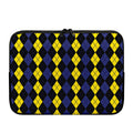 Yellow Black And Blue Argyle Print Laptop Sleeve