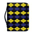 Yellow Black And Blue Argyle Print Leather Bible Cover