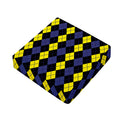 Yellow Black And Blue Argyle Print Outdoor Seat Cushion Cover