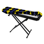 Yellow Black And Blue Argyle Print Piano Keyboard Cover