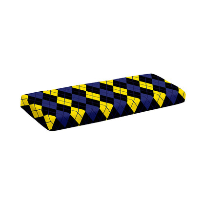 Yellow Black And Blue Argyle Print Piano Keyboard Cover