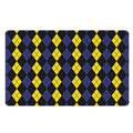 Yellow Black And Blue Argyle Print Polyester Doormat