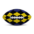 Yellow Black And Blue Argyle Print Rugby Ball