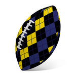 Yellow Black And Blue Argyle Print Rugby Ball