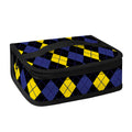 Yellow Black And Blue Argyle Print Small Lunch Bag