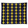 Yellow Black And Blue Argyle Print Tapestry