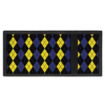 Yellow Black And Blue Argyle Print Trifold Wallet
