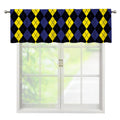 Yellow Black And Blue Argyle Print Window Valance