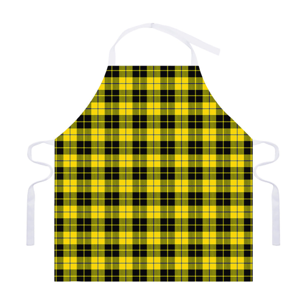 Yellow Black And Blue Tartan Print Adjustable Apron