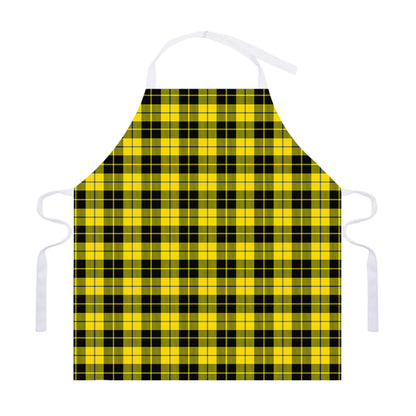 Yellow Black And Blue Tartan Print Adjustable Apron