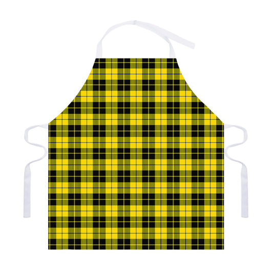 Yellow Black And Blue Tartan Print Adjustable Apron