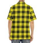 Yellow Black And Blue Tartan Print Aloha Shirt
