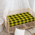 Yellow Black And Blue Tartan Print Baby Crib Sheet