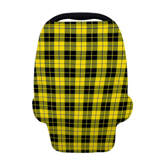 Yellow Black And Blue Tartan Print Baby Seat Cover