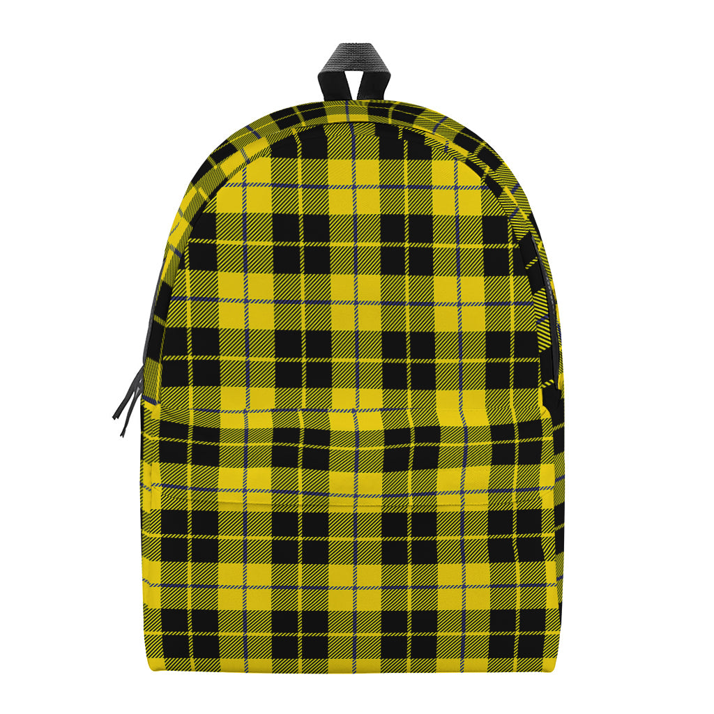 Yellow Black And Blue Tartan Print Backpack