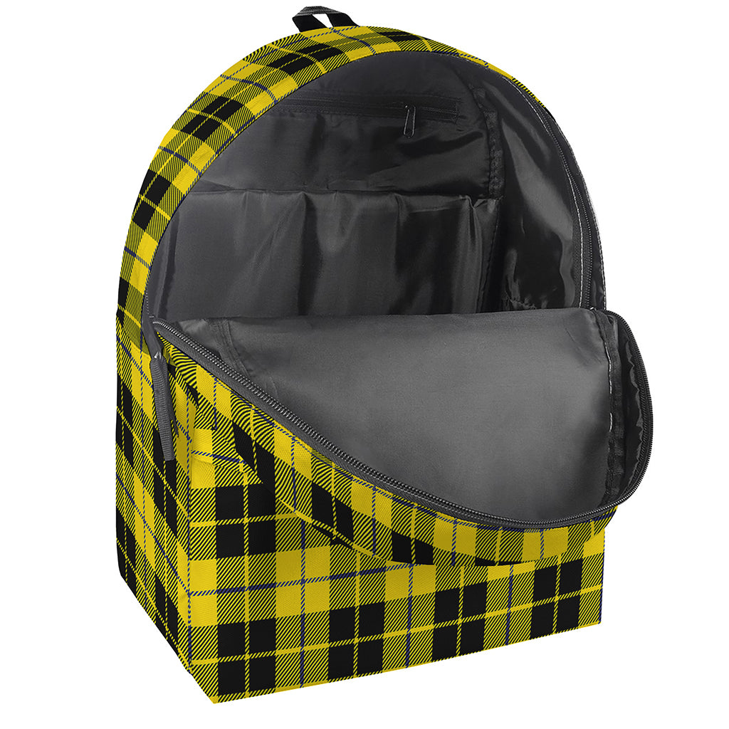 Yellow Black And Blue Tartan Print Backpack