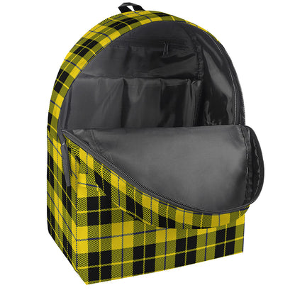 Yellow Black And Blue Tartan Print Backpack
