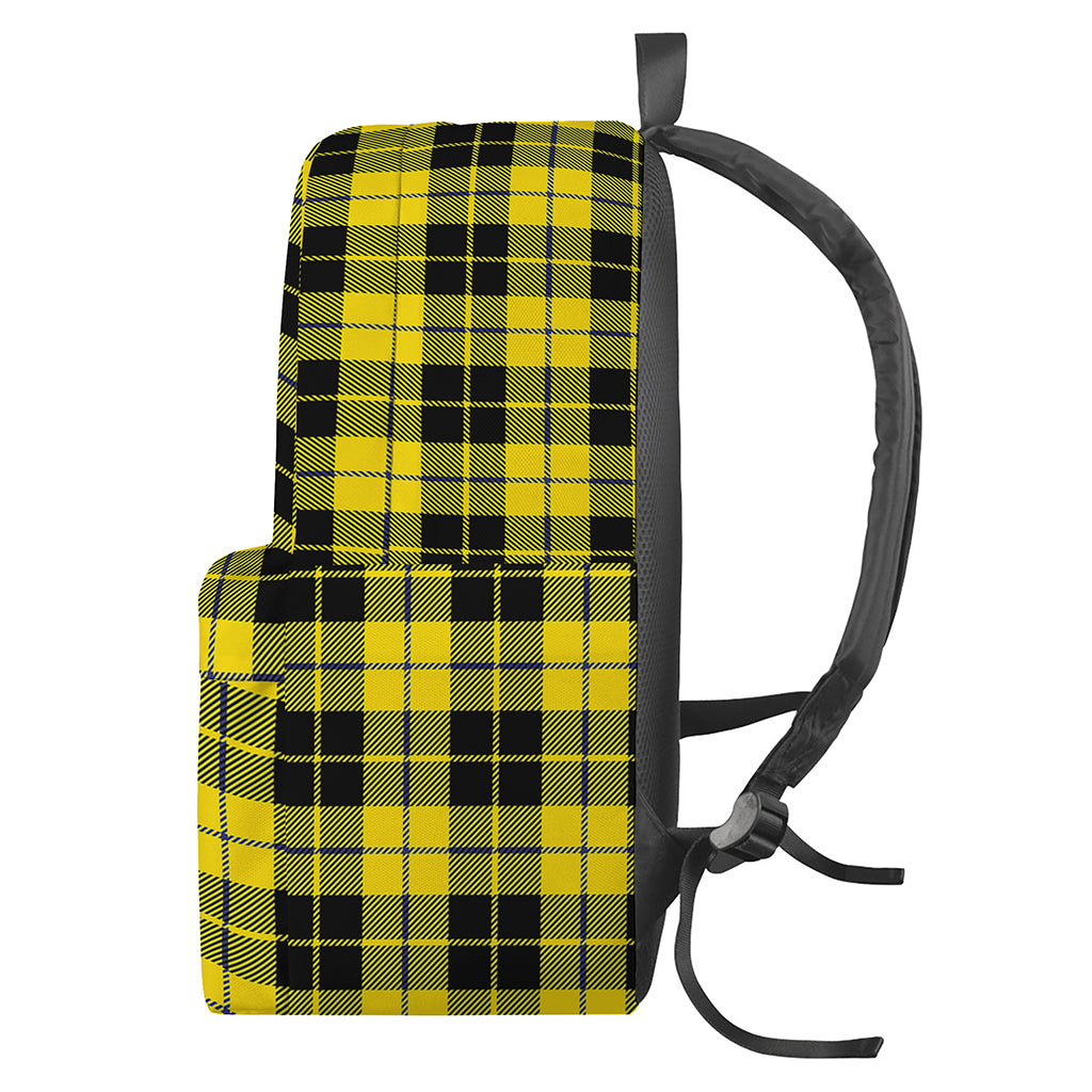 Yellow Black And Blue Tartan Print Backpack