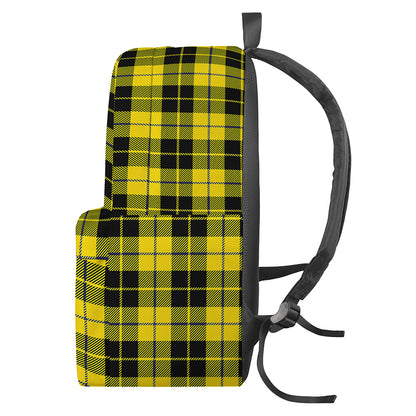 Yellow Black And Blue Tartan Print Backpack