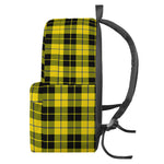 Yellow Black And Blue Tartan Print Backpack