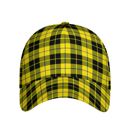 Yellow Black And Blue Tartan Print Baseball Cap