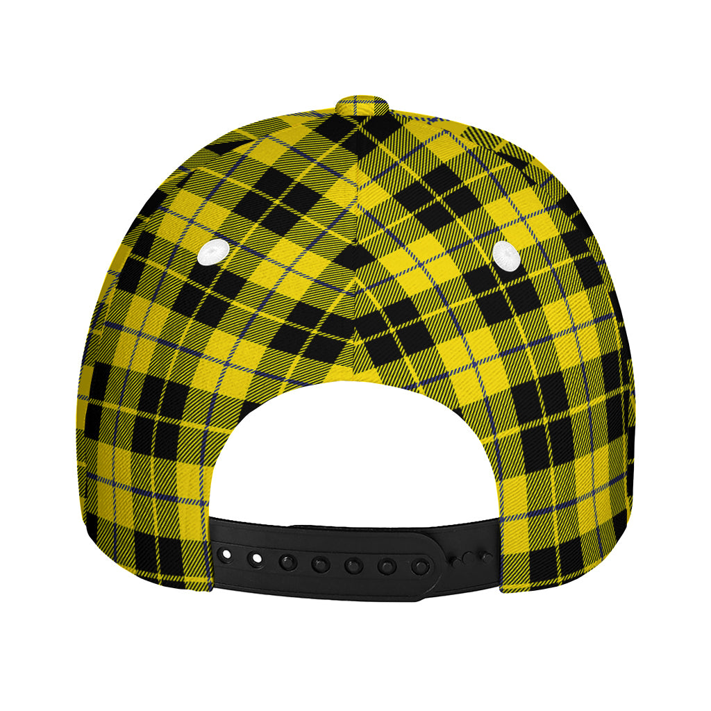 Yellow Black And Blue Tartan Print Baseball Cap