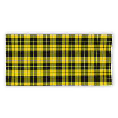 Yellow Black And Blue Tartan Print Beach Towel