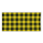 Yellow Black And Blue Tartan Print Beach Towel