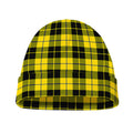 Yellow Black And Blue Tartan Print Beanie