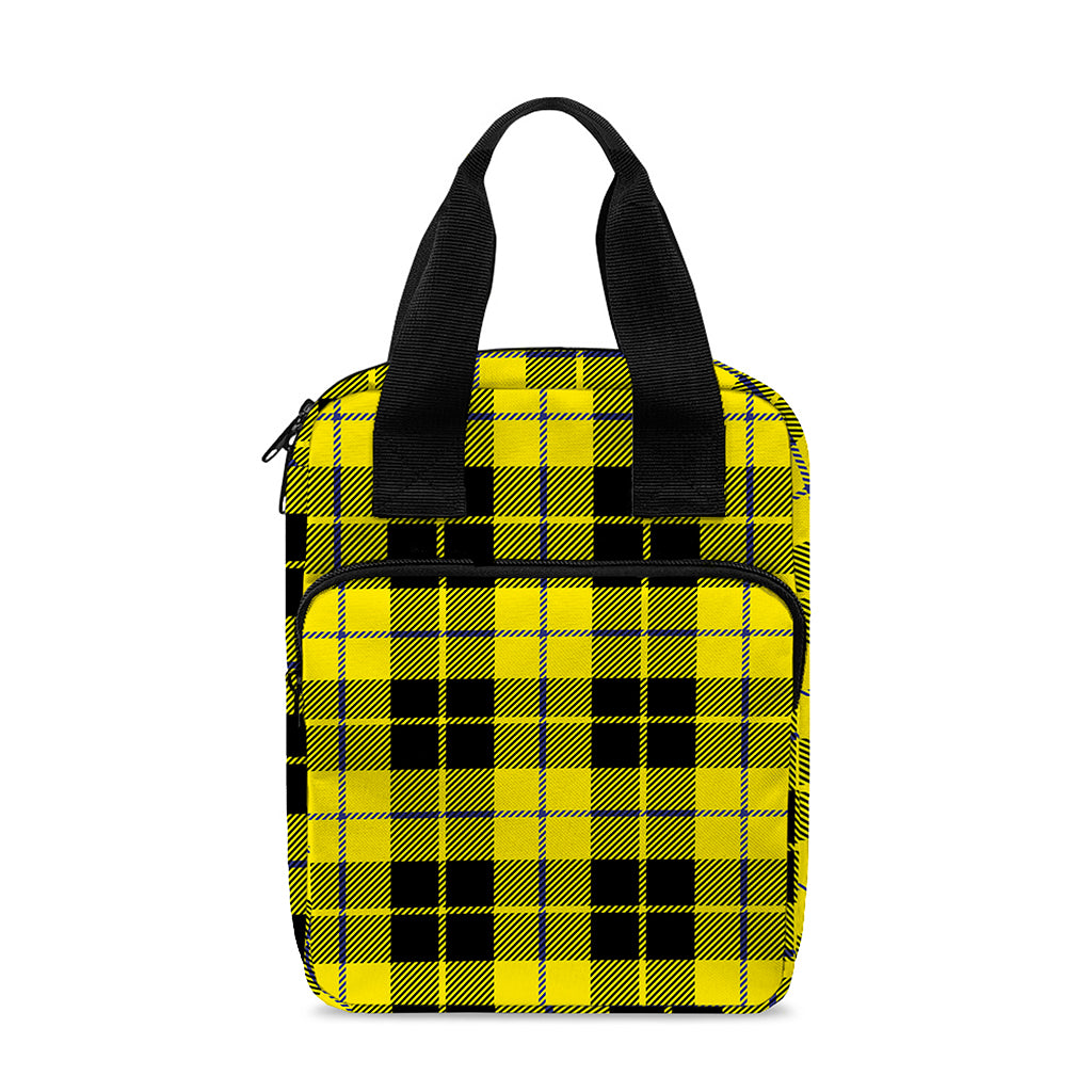 Yellow Black And Blue Tartan Print Bible Tote Bag