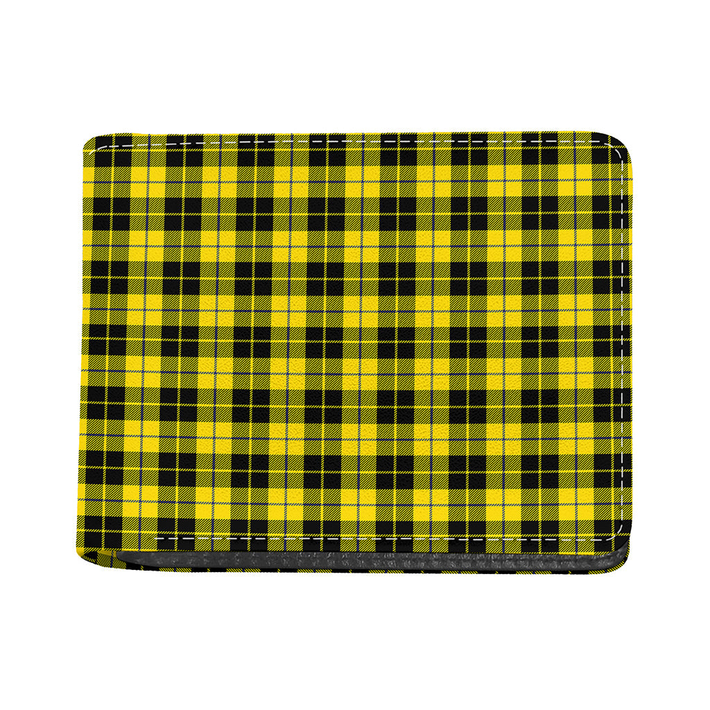 Yellow Black And Blue Tartan Print Bifold Wallet