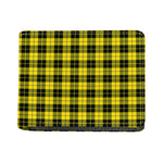 Yellow Black And Blue Tartan Print Bifold Wallet