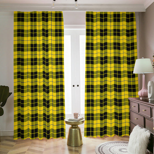 Yellow Black And Blue Tartan Print Blackout Pencil Pleat Curtains