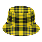 Yellow Black And Blue Tartan Print Bucket Hat