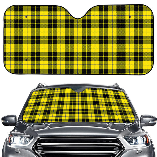 Yellow Black And Blue Tartan Print Car Windshield Sun Shade